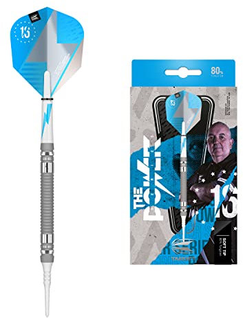Target Darts Phil Taylor Power Series Silberne Wolfram Softdarts-Set Dartpfeile (21 gr)