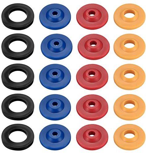 20 Stück Wassersparer Durchflussbegrenzer, Dusche Wasser Spareinsatz, Wasserdurchflussbegrenzer, für Duschschlauch Duschkopf Handbrausen, in 4 Spezifikationen, Schwarz/Blau/Rot/Gelb