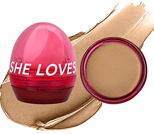U-Shinein Luminous Putty Blush, Soft Cream Blush Makeup Lip and Cheek Cream, Smooth & Buildable Blush With Radiant Finish, Lightweight & Creamy, Velvety Face Blush with a Makeup Sponge, Golden Brown
