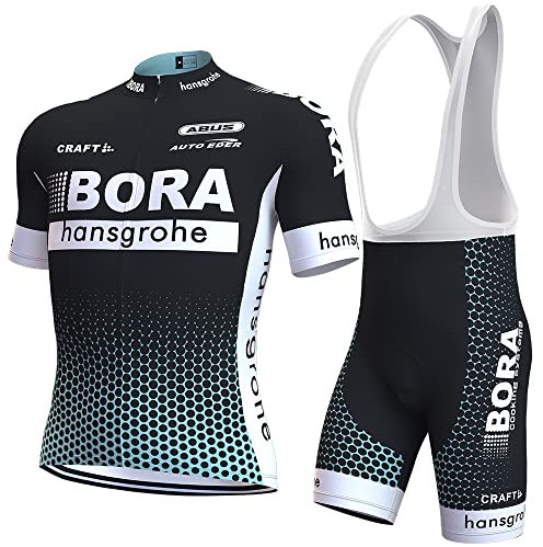 assocauicy Herren Kurzarm Fahrrad Trikot Set,Atmungsaktiv Schnell Trocknend Radtrikot Mit 4d Gel Gepolsterten Shorts Fahrradbekleidung Set