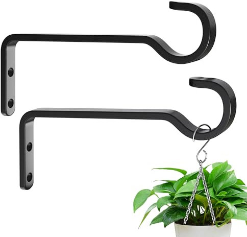 saffruff Lot de 2 crochets muraux de 15,2 cm pour suspension de fleurs, support pour plantes suspendues, supports pour plantes en plein air, crochets muraux pour plantes, crochets de lanternes
