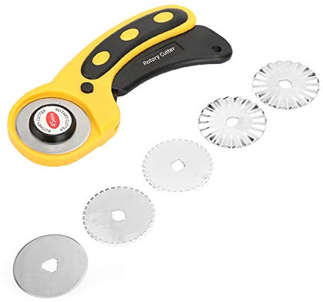 Taglierina Rotante di Tessuto, Taglierina Rotante di 45 Mm, Taglierina Rotante di Tessuto, Strumento Cucitura di Patchwork Artigianale con Lame, Coltelli Rotanti
