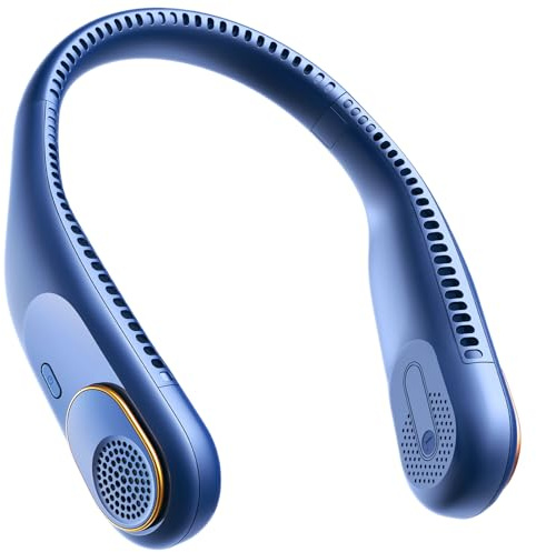SWEETFULL Portable Neck Fan: 5200mAh Bladeless Personal Fan | 4 Speeds, 20H Max Runtime, No Hair Twist Quiet Wearable Fan for Travel | Birthday Gifts for Men Women Mom Dad