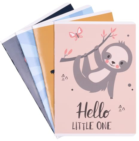gimboo Cahier d'écolier/Format A5 16/16 feuilles lignées 3/Mixte Lot de 20 – Motifs assortis/pour enfants pour la rentrée des classes primaire/sans bord/cartes blanches