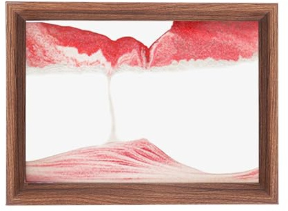 AzureLeap Pittura di Sabbia che Scorre Quadro 3D Sabbia Dinamica Paesaggio Marino, Decorazioni per Casa e Ufficio Giocattolo da Scrivania per Adulti Cornice in Legno [Rosso-8]
