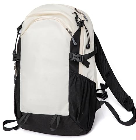 Outplea Sac à Dos de Randonnée Léger et Multifonctionnel 20L pour Homme, Sac a Dos Voyage Imperméable durable Sac de Sport Plein air Loisirs Camping Vélo-Noir et Blanc