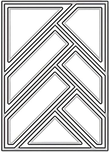 Silver Cutting Dies for Card Making Rectangle Triangle Background Metal Die Cuts Hollow Frame Embossing Template for DIY Scrapbooking Album Decor Die Cuts Craft