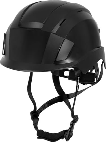 ACE Patera Premium Casque de Protection - Casque de Chantier et d'alpinisme pour Le Travail et Le Sport - Casque d'escalade léger et Casque de Chantier - Noir