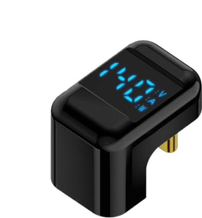 Adaptador Tipo C de 180 Grados - Adaptador Hembra A Macho Tipo C De 140 W Con Pantalla Digital | Conector De Ángulo De 180° Para Monitoreo De Carga Macho A Hembra | Adaptado