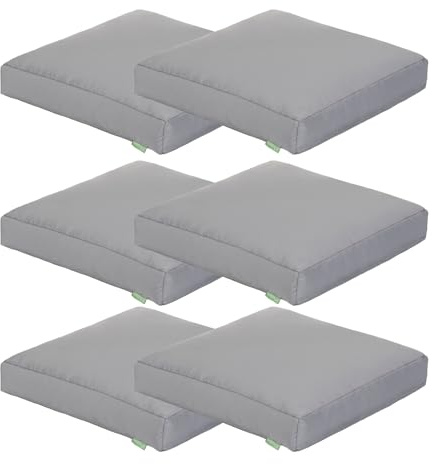 Gardenista Cojín de Suelo Acolchado, Medida 60 x 60 x 10 cm, Cojín Suelo Cuadrado, Cojines para Palets, Banco, Silla y Suelo, Asiento Cómodo Decorativo para Interior (6, Plata)