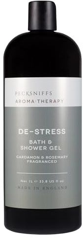 Pecksniff’s - Aroma:Therapy Moisturising Shower Gel, Liquid Body Wash, Bath Gel for Men and Women, Handcrafted in England, Cruelty Free, Gift of Luxury (Cardamon & Rosemary) (De-Stress) (1L)
