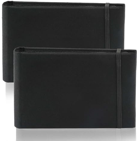 2 Pack Photo Book Album 6x4, Small Photo Album Slip In, Portable Photos Albums with Linen Cover, (Holds 200 in Total/100 Pockets Each), for Birthday Wedding Family Travel (Black)