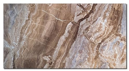 AMON Wand-Paneele 60x120cm in Marmor- Granit- Stein-Optik (Arabescato Brown) - 1 Stück - Wandverkleidung aus PVC 3mm dick - Küchenrückwand Spritzschutz TV-Rückwand - Wasserdicht Wasserfest