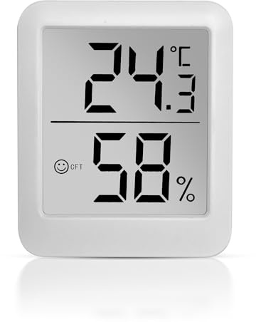 Houdian Thermomètre numérique d'intérieur - Mesure la température et l'humidité de l'air - Précision de ±0,1 °C - Affichage Celsius/Fahrenheit - Support polyvalent