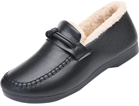 Scarpe invernali da donna foderate in pelle Loafer eleganti da donna scarpe basse slip on scarpe da ginnastica calde scarpe invernali scarpe termiche autunno inverno stivali antiscivolo per il tempo