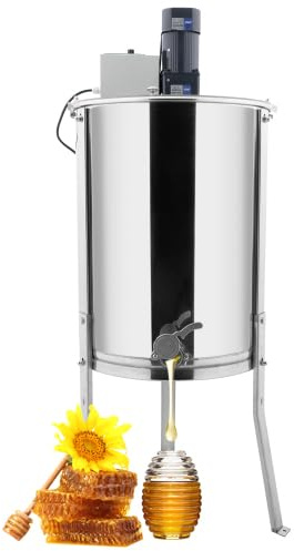 Bonnlo Honigschleuder Elektrisch 120W, Tangentialschleuder Edelstahl 4 Waben Rahmen, Honigspender für beekeeper, 115*61*61cm