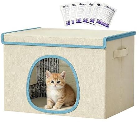 Cooling Outdoor Cat House - Kitten House with 6 Ice Packs - Summer Puppy Kennel - for Pet Parents Trainers Animal Lovers Apartment Home Office Bedroom Living Room Balcony Garden