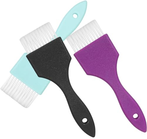 Garneck Spazzola per Tintura Colore Casuale Chioma in Abs e Nylon Set 3 Pezzi Setole Morbide per Applicazione Trattamento e Colore Uso Professionale e Domestico