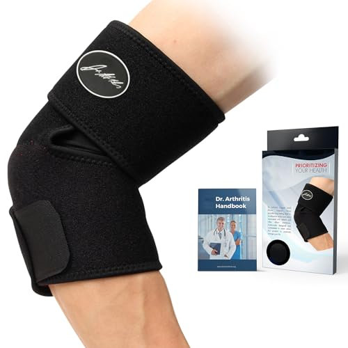 Dr. Arthritis Coudière Infusée de Cuivre pour Tendinite Épicondylite Homme et Femme - Protection du Coude pour le Sport et la Musculation - avec le Livre du Coude – Noire