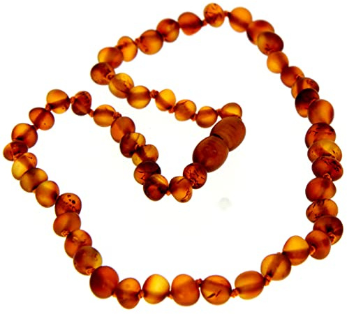 SilverAmber Jewellery Baltiskt bärnstenshalsband i konjak, körsbär, mix, honung, citron eller umbra, polerat och rått, handgjorda 100 % äkta bärnstenspärlor, premiumkvalitet, storlekar 33–70 cm, Amber