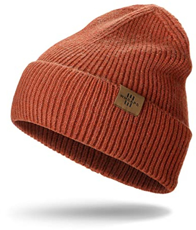 Wmcaps Knit Beanie for Men, Stretchy Soft Warm Daily Cuffed Winter Hats, Unisex Comfortable Wooly Beanie Gifts for Men/Him/Dad (Claret)