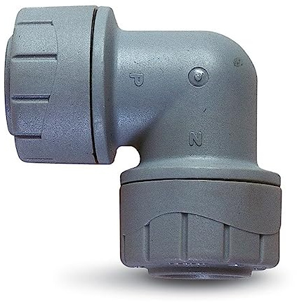 Accesorios de Instalación de polibutileno a presión sin herramienta. Para tuberías PB o cobre de agua fría, agua caliente, calefacción y bajo suelos (CODO 90° TUBO TUBO 22 mm)