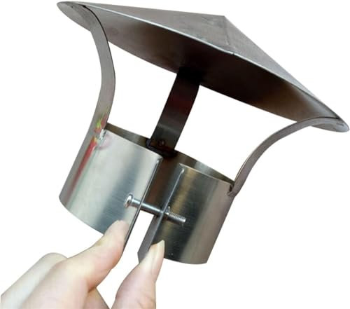 Skorstenskeps, rostfritt stål skorsten kåpa takhuva skorstensdiameter, kanaler, ventilation, keps, regnhatt, huva (storlek: 200 mm)
