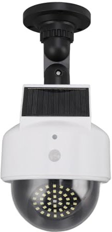 Fausse Caméra Dôme de sécurité Factice, Fausse Caméra de sécurité Solaire Clignotante Lumière LED Rouge ABS étanche Compacte pour l'intérieur