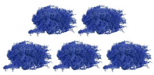 QUARKZMAN 5 Piezas de Musgo Falso, Musgo Artificial, Musgo Preservado Natural para Proyectos de Manualidades, Arte Floral, Pared, Boda, Jardín, Patio, Mesa (Azul Marino)