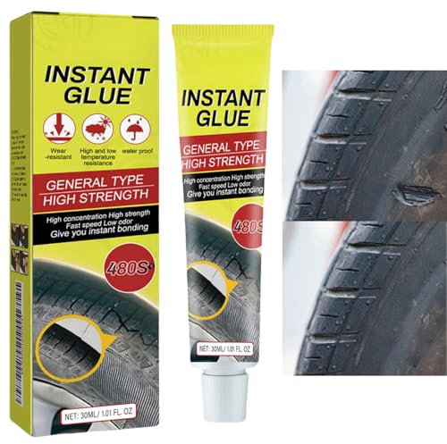 30ml Black Tyre Repair Glue,Puncture Repair Glue,Car Tire Repair Liquid,Car Rubber Repair Tire Glue,Rubber Cement Glue,Tyre Repair Sealant,Adhesive Rubber Glues,Waterproof Rubber Glue for Tyres