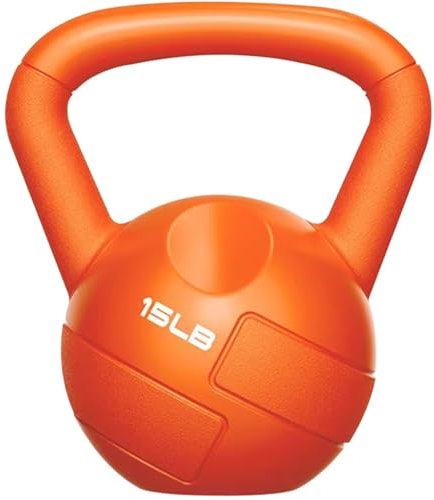 Kettlebell Weights Women's Fitness Shaping Kettle Ball, Office Casual Exercise Dumbbell, Ergonomic Handle, Squat/swing/press(Orange-15LB)