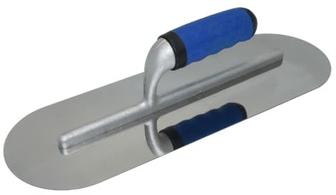 ZCHYTOOL Glättekelle Edelstahl Runde 380 x 125 mm Gummigriff Flache Vorderseite Putzkelle Bau Beton Spachtel Werkzeug Scheucht Es Weg Für Die Oberflächenglättung und Bearbeitung
