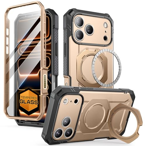SUPCASE for iPhone 17 Pro Max Case (UBGrip Pro), [Built-in Tempered Glass Screen Protector & Stand] [Camera Control Cover] [Compatible with MagSafe] Full Body Heavy Duty Magnetic Phone Case, Desert