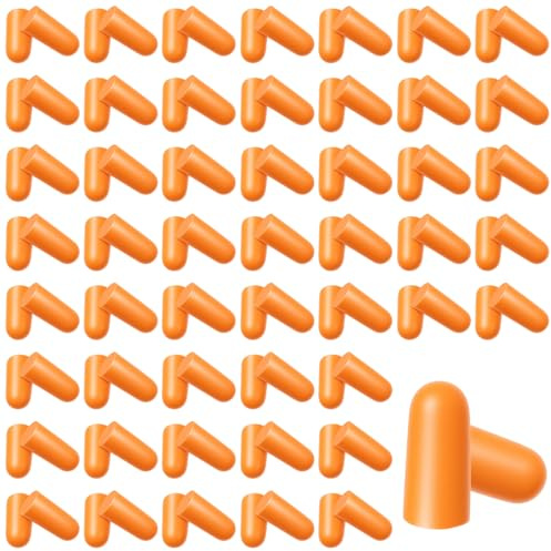 Nogeqi 50 Paar Ultraweiche Ohrstöpsel, Schaumstoff Ohrenstöpsel Schlafen Orange Earplugs Wiederverwendbar Gehörschutzstöpsel zur Geräuschunterdrückung Schnarchen Schlafen Lernen Reisen Laute