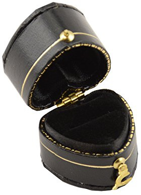 Beautiful Leatherette Velvet Wooden Ring Boxes Proposal Engagement Ring Boxes Wedding Ring Case (Antique Victorian Heart ring Box)