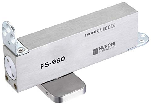 Serrature Meroni DAFS98003902B Chiudiporta a Scomparsa per Porte in Legno e Alluminio, Acciaio Satinato