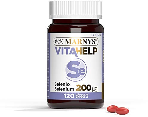 Marnys Vitahelp Selenio 200 Μg - 120 Perlas Para 4 Meses - Normal Mantenimiento Del Pelo, Cabello Y Uñas - Made In Europe 60 g