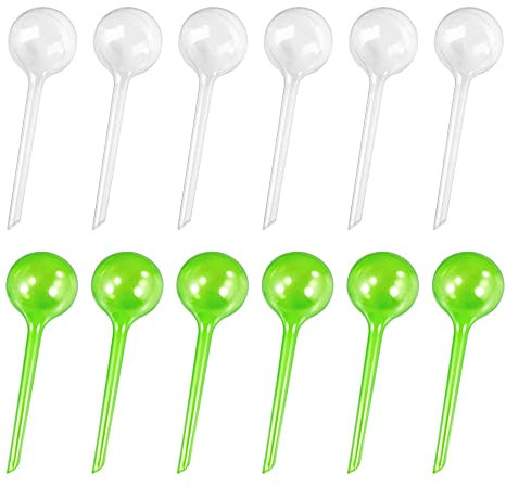 Gativs Sfere per Irrigazione 12 Pezzi Dispositivo di Irrigazione per Piante Domestiche Dosatore Acqua per Piante PVC Irrigazione Globes Trasparente Innaffiatura Sfera Globi Irrigazione Globo Palline
