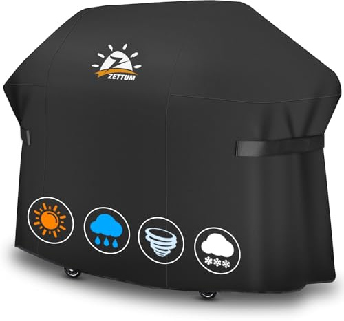 Zettum 7109 Grillöverdrag 190 cm, stort grillskydd för Weber Summit 600-serien, slitstarkt och vattentätt, överdrag med PU-beläggning för Monument, Brinkmann, Dyna-glo, Nexgrill, Megamaster