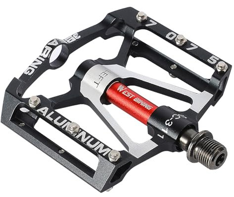 ENJOHOS Fahrradpedale CNC Aluminium MTB Pedale,3 abgedichtete Lager,rutschfeste CNC-Aluminium-Fahrradplattform, 9/16 Zoll Pedale für Rennrad, MTB, BMX,E-Bike (Schwarze)