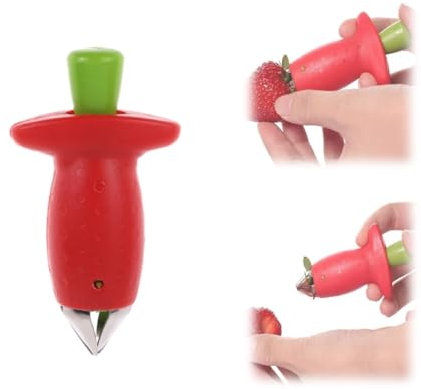 Éplucheur de fraises en acier inoxydable pour enlever les tiges et les feuilles de tomates - Outil multifonction (1 pièce)