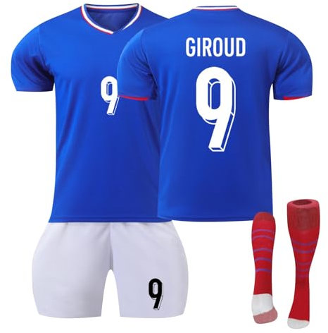 Frankreich Fußball Trikot, 24 Hause/Auswärts Fußball Trikot Kinder Erwachsener, Nr.7 10 Trikots Shorts und Socken Anzug Jungen Herren
