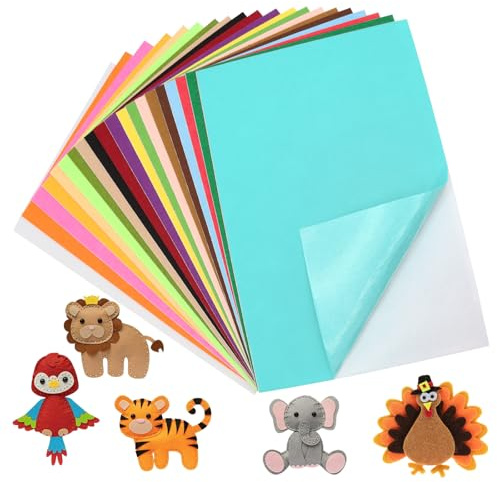 VEGCOO 20 Pcs Felt Fabric Sheets, A4 Size Assorted Colour Felt Fabric Felt Sheets for Sewing Crafts DIY Handcraft Christmas Ornament Crafts Squares Patchwork Nonwoven