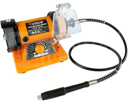 Smerigliatrice da Banco con Pietra, Spazzola e Mini Trapano, 150 Watt