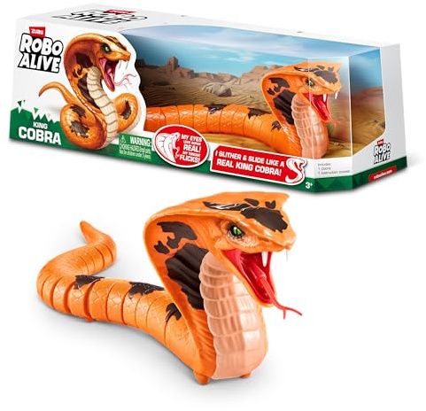 Robo Alive King Cobra von ZURU, Spielzeug-Schlange batteriebetrieben, realistische Schlangenmerkmale