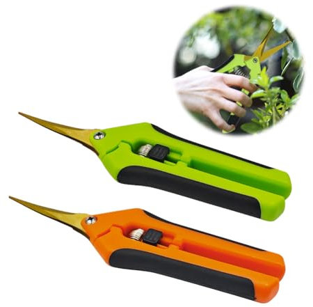 HAISHANG 2 pièces Sécateurs de Jardin Revêtus de Titane, Cisailles de Jardinage avec Poignées Ergonomiques,Sécateurs à Main Verrouillage de Sécurité pour Plantes, Fleurs, Branches