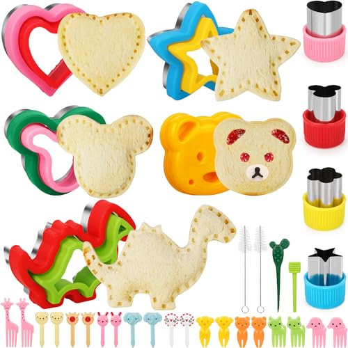 ChromLives Formine per Sandwich Taglierine per Sandwich per Bambini Sandwich Cookie Cutter In Acciaio Inox Tagliabiscotti per Sandwich/Sushi/Frutta/Torta/Biscotti DIY Decorazioni (33 Pack)