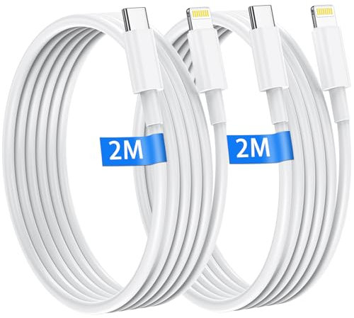 Cable iPhone USB C 2M 2Pack cable iphone carga rapida cable iphone MFi Certificado cargador iphone cable usb c a lightning cable lightning usb c para iPhone 14 13 12 11 Pro Max/Mini/X/XS/XR/8/7/6/iPad