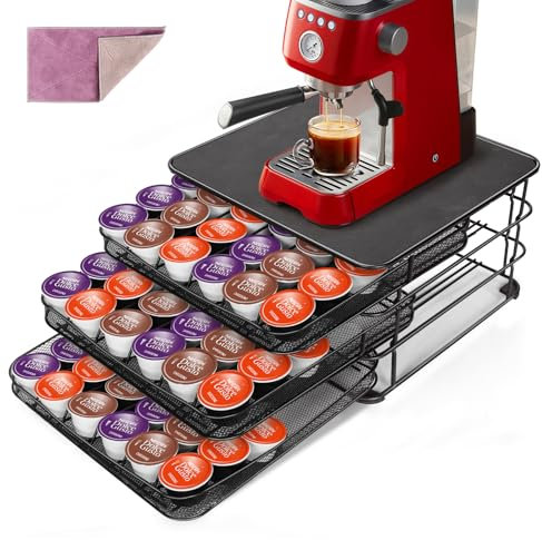 HEVOL Porte Capsule de Café pour Nespresso,Support à Capsules à Café avec Fond Antidérapant,Tiroir de Rangement pour Capsules Nespresso pour 108 Capsules,Porte Dosette de Café pour Bureau,Cuisine
