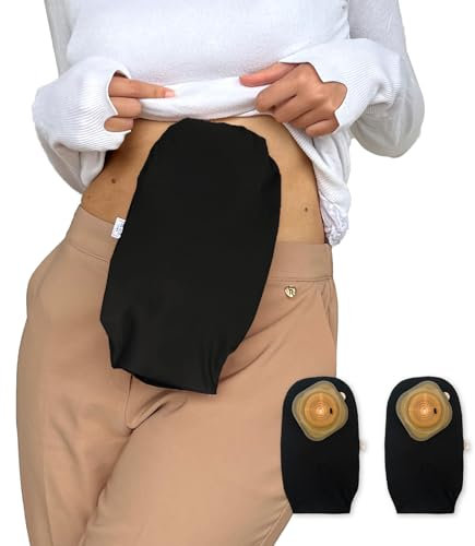 Glico Line Coprisacca per Stomia Unisex, Copri Sacca per Colostomia Ileostomia e Urostomia, Made in Italy, Nero, 2 pezzi, L